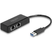 DeLOCK 64194, Langallinen, USB, Ethernet, 5000 Mbit/s, Musta