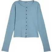Weekday Slim Jersey Cardigan - Blue - S