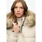 Superdry for woman. W5011929A Beige Everest 5 Baffle Puffer Jacket (XL), Casual, Recycled Polister, Sustainable