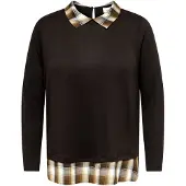 ONLY Caralba Ls Mix Top Jrs - Brown - 42-44