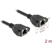 DeLOCK 90785, 2 m, Cat6a, S/FTP (S-STP), RJ-45, RJ-45, Musta