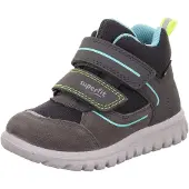 Superfit Sport7 Mini GTX Vedenpitävät Puolikorkeat Lenkkarit, Harmaa/Keltainen, 22