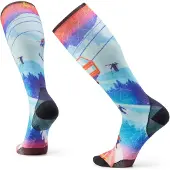 Smartwool Ski Zero Cushion Ski Day Print Otc Socks Laguna Blue - M