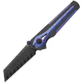 Kizer Cutlery Staff Ki3795A1, Acid-Washed Damascus, Titanium/Crystallized Titanium pocket knife, Jonathan Styles design
