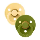 BIBS Pacifier Colour Latex Pale Butter/Wasabi Size 3 2pcs