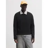 Jack & jones Jorchamberi Knit Jacquard Crew Neck - Black - XXL