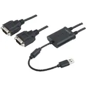 Logilink AU0031, Musta, USB A-tyyppi, DB-9, Uros, Uros, 201 mm