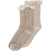 Huttelihut Pitsisukat Villasekoite 2-pack, Camel Melange, 23-26