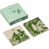 Arabia Mystiikan metsä Muumi lasinalunen Vihreä, 10x10 cm, 2-pack