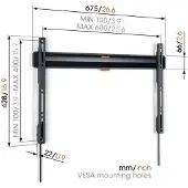 Vogel's TVM 3605 kiinteä TV-seinäteline, musta
