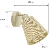 LINDBY Seinävalaisin , Anuva, himmennettävä, Beige, Makuuhuone, Paperi / pahvi, Maalaistalo / rustiikki