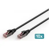 Digitus DK-1617-030-OD-10, 3 m, Cat6, U/UTP (UTP), RJ-45, RJ-45, Musta