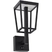 LUCANDE LED-ulkoseinävalaisin Lynx, 35,5 cm, musta, liiketunnistin Lynx, Musta, Metalli, Moderni