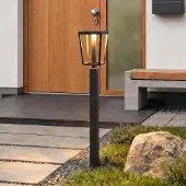 LUCANDE LED-pylväsvalaisin Lynx, 95,5 cm, musta, IP65 Lynx, Musta, Metalli, Moderni