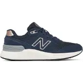 New Balance for woman. W880V7_CA Fresh Foam X Walking 880 v7 navy blue leather trainers (39), Black, Flat, Nubuck, Laces, Sport