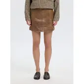 Selected femme Slwjil Leather Hw Mini Skirt - Brown - 36