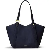 Ralph Lauren Sheep-Suede Small Tasha Tote Bag - Navy - ONE SIZE