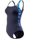 Speedo Print Luna Lustre Swimsuit - Blue - 38