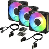 Arctic BioniX P12 A-RGB PWM -kotelotuuletin - 120 mm - 3-pakkaus - Musta