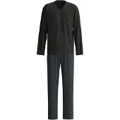 Calida Pitkä pyjama 'Relax Streamline' kyyhkynsininen / musta