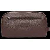 Barbour Leather Washbag - Brown - ONE SIZE
