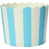 Semoic 50 x Cupcake-paperikakkuvuokaa, leivontavuokia, muffinssijälkiruokakuppi, siniraidallinen