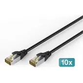 Digitus DK-1644-A-100-OD-10, 10 m, Cat6a, S/FTP (S-STP), RJ-45, RJ-45, Musta