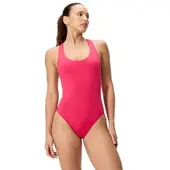 Speedo Solid Scoop Neck Swimsuit - Pink - XL