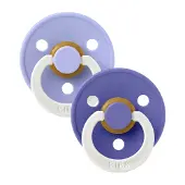 BIBS Colour Tutti 2-pack Luonnonkumi Koko 1, Hush/Grape GLOW