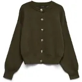 Vero Moda Vmnoella Ls O-Neck Cardigan Boo - Khaki green - S