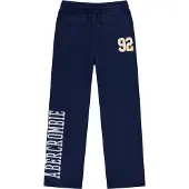 Abercrombie & Fitch Housut 'BENCHWARMER' laivastonsininen / vaaleanoranssi / valkoinen