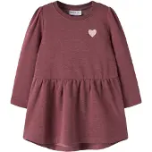 Name it Nmfvima Ls Swe Dress Bru - Burgundy - 116