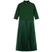 Tommy Hilfiger Slim 5X2 Rib Mix Midi Drs - Green - S