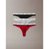 Calvin Klein Thong 3Pk - Red - XL