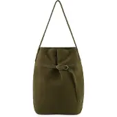 Fredsbruder Softly Bucket-laukku Nahka 36 cm Vihreä