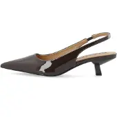 Bianco Biakristin Kitten Heel Slingback Patent - Brown - 37