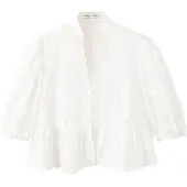 Mango Embroidered Puff-Sleeve Blouse - White - S