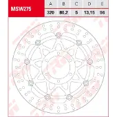 TRW jarrulevy wave eteen bmw m 1000 r 2023-ym. (msw275)