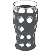 Multisoppi Hiilen musta 4x 600ml juomalasi silikonisuojuksella