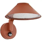 LINDBY Capelo LED-ulko, sävytetty, halkaisija 20 cm, liiketunnistin, Terrakotta, Alumiini, Moderni