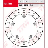 TRW Jarrulevy, takana TAKA MST358 D: 260, kiinteä