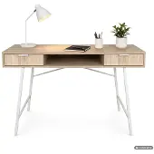 Hobby Hall Tietokonepöytä Arden, 120x50x80,5 cm, ruskea/valkoinen