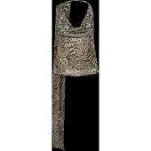 Gina Tricot Leopard Scarf Cowlneck Top - Beige - S