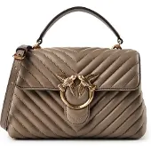 Pinko Love Lady Käsilaukku Nahka 22 cm Harmaa