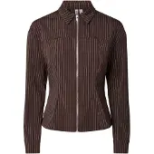 Pieces Pcanja Ls Zip Shirt Wvn D2D - Brown - M