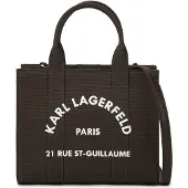 Karl Lagerfeld Käsilaukku 'Rue St-Guillaume' tummanruskea / offwhite