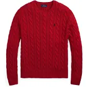 Ralph Lauren Cable-Knit Cotton Sweater - Red - M