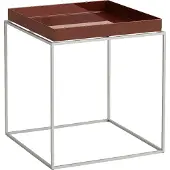 HAY Tray Table keskikokoinen tarjoilupöytä Chocolate-silikoni harmaa, 40x40x44 cm