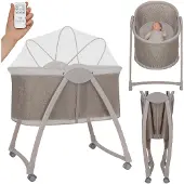 Lionelo Sähköinen vauvasänky kehtotoiminnolla Gaya Beige Latte, syntymästä 9 kg asti