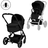Cybex Balios S Lux yhdistelmävaunut Moon Black, sis. taitettavan kopan